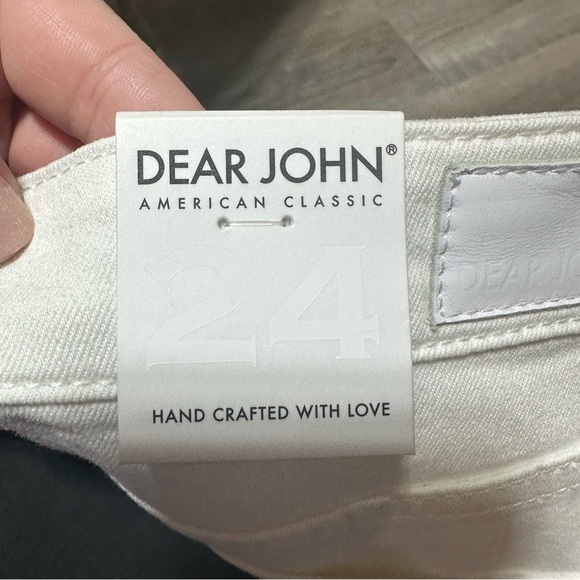 Dear John NEW step hem Joyrich Comfort Skinny white jeans stretch size 24 - Picture 7 of 7